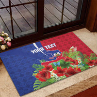Personalized Afro-Haitians Tropical Rubber Doormat Fleur-De-Lis Veves Motif - Wonder Print Shop