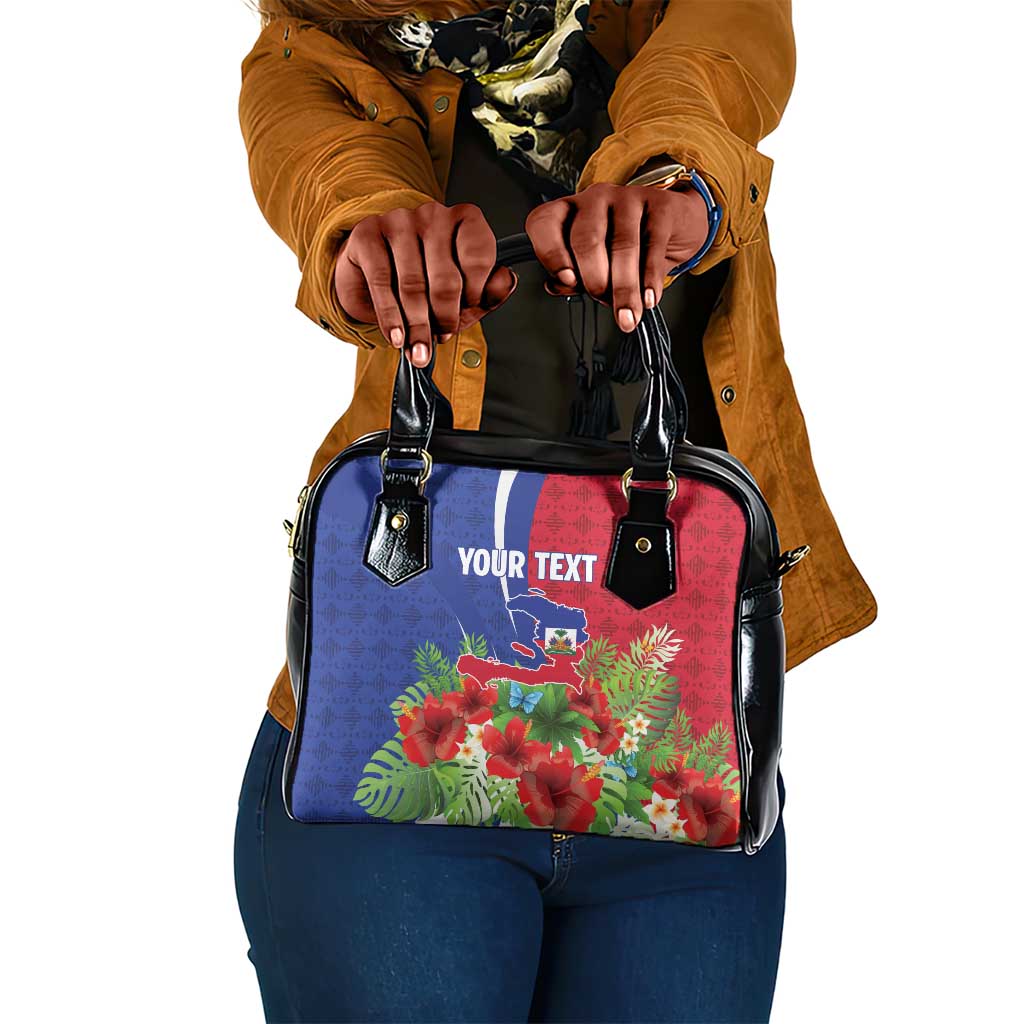 Personalized Afro-Haitians Tropical Shoulder Handbag Fleur-De-Lis Veves Motif - Wonder Print Shop