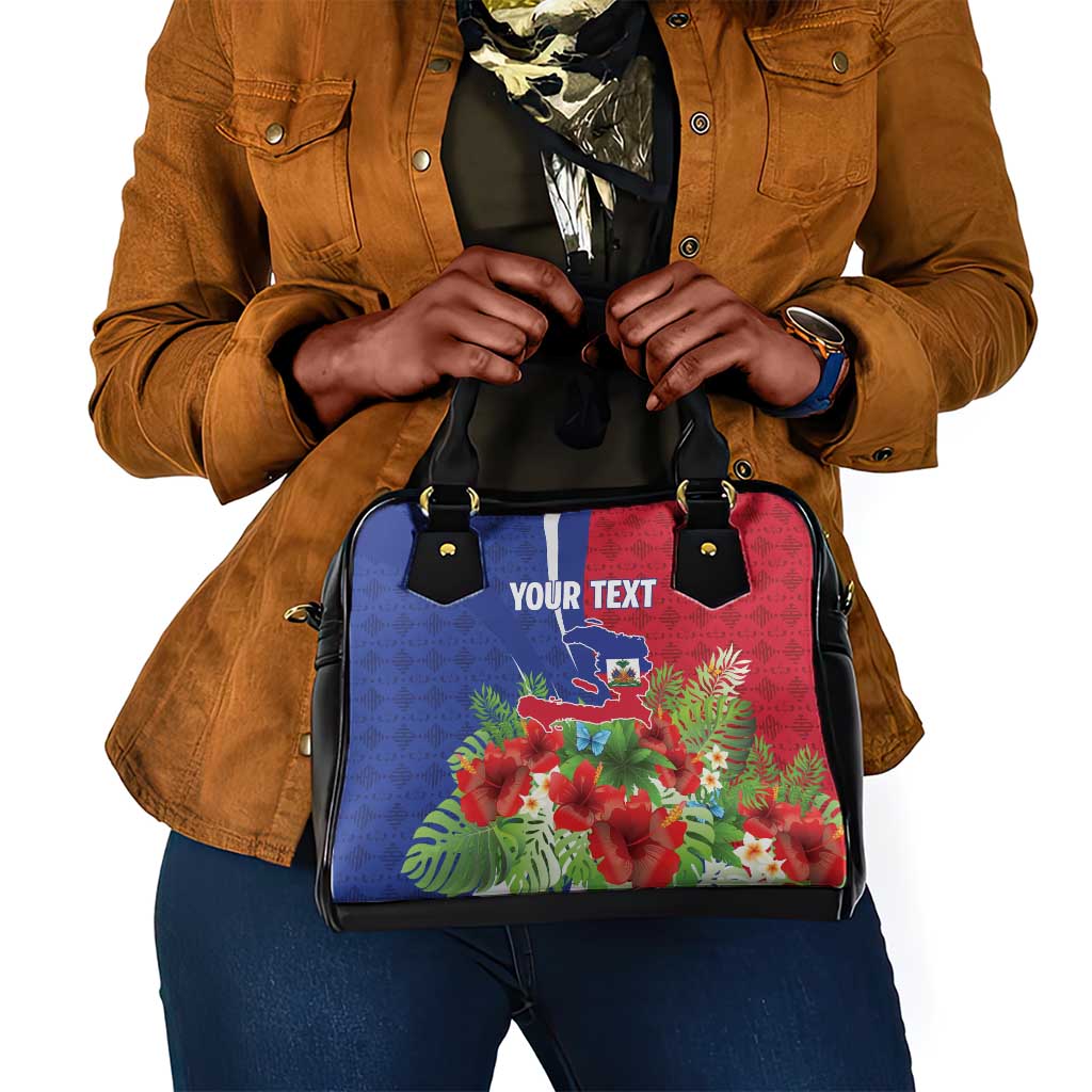 Personalized Afro-Haitians Tropical Shoulder Handbag Fleur-De-Lis Veves Motif - Wonder Print Shop