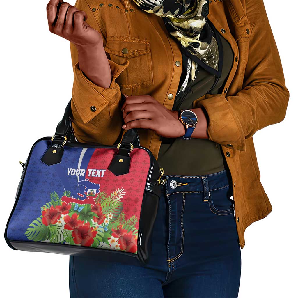 Personalized Afro-Haitians Tropical Shoulder Handbag Fleur-De-Lis Veves Motif - Wonder Print Shop