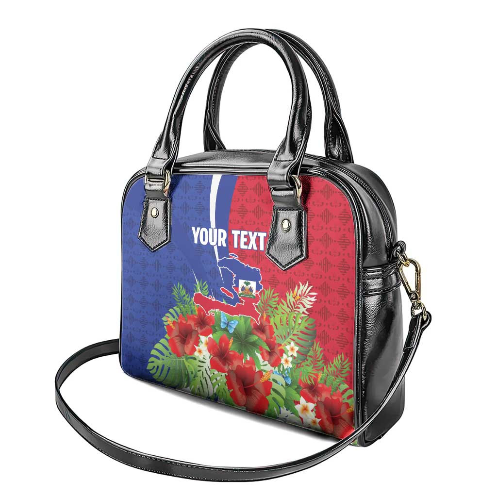 Personalized Afro-Haitians Tropical Shoulder Handbag Fleur-De-Lis Veves Motif - Wonder Print Shop