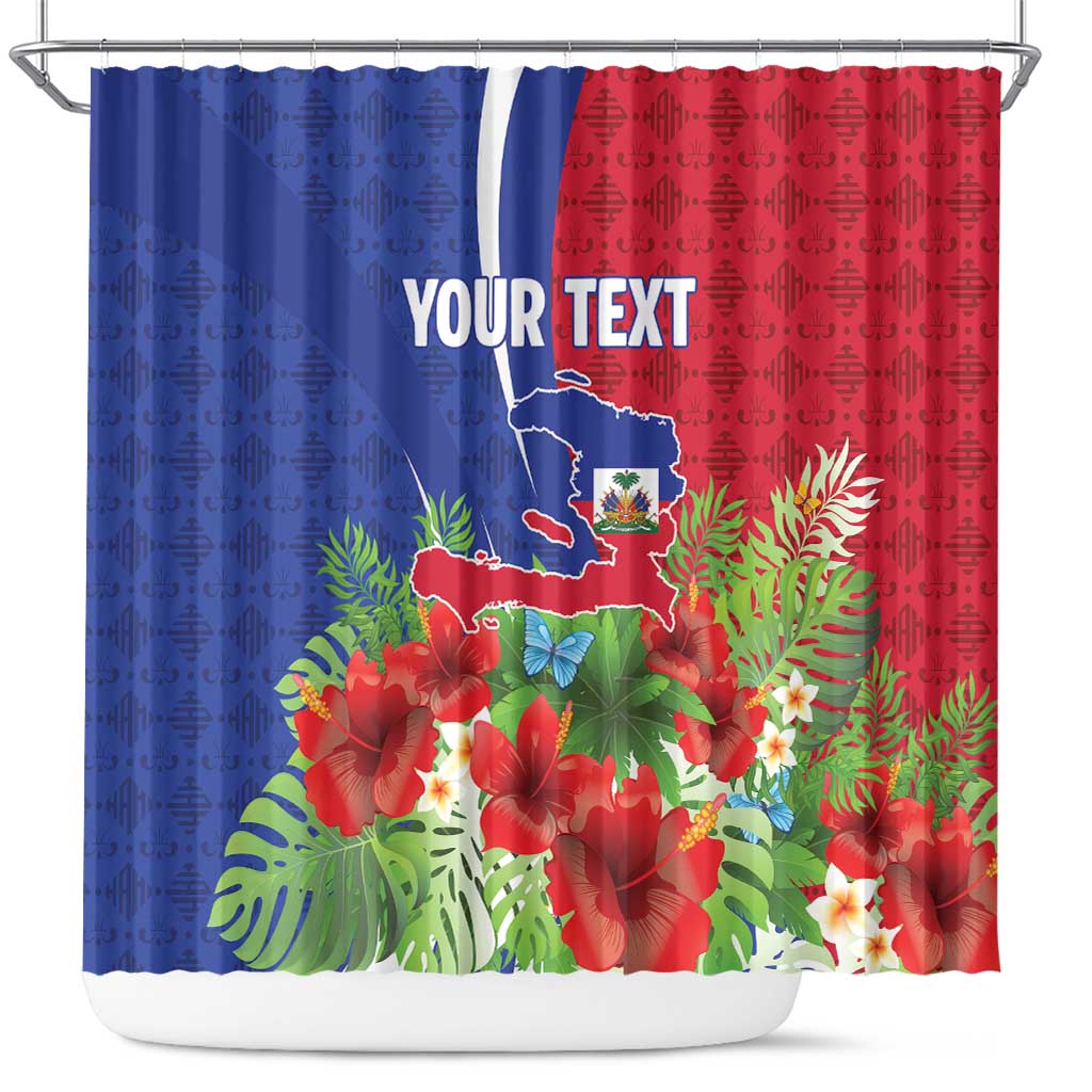 Personalized Afro-Haitians Tropical Shower Curtain Fleur-De-Lis Veves Motif - Wonder Print Shop