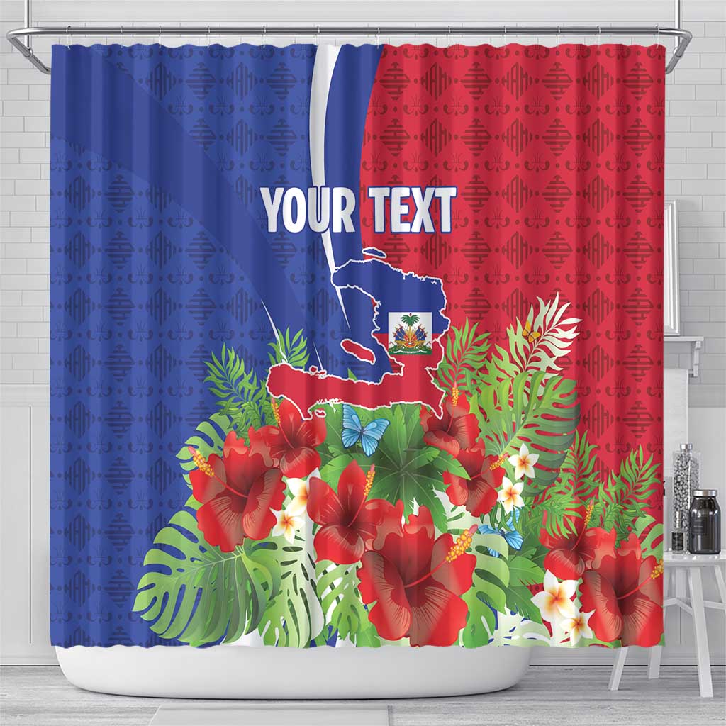 Personalized Afro-Haitians Tropical Shower Curtain Fleur-De-Lis Veves Motif - Wonder Print Shop