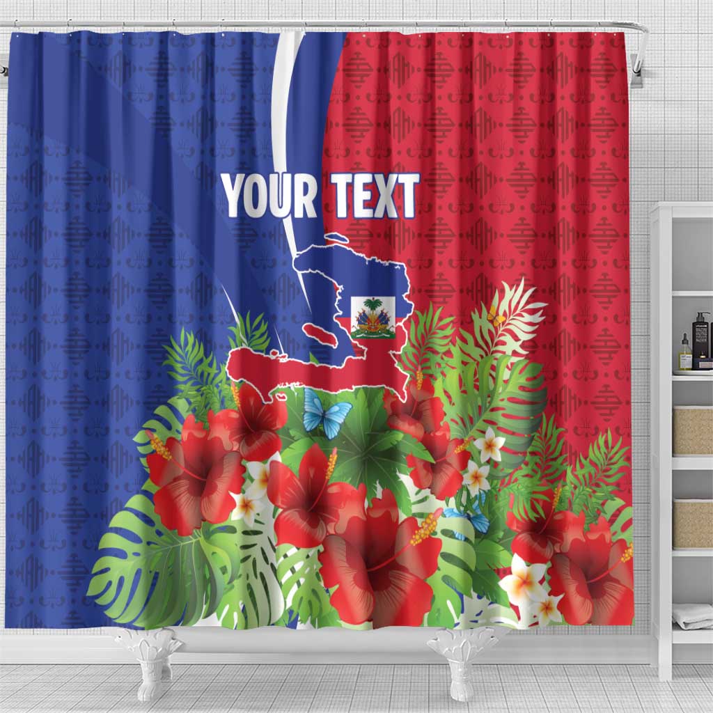 Personalized Afro-Haitians Tropical Shower Curtain Fleur-De-Lis Veves Motif - Wonder Print Shop