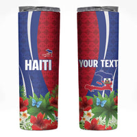 Personalized Afro-Haitians Tropical Skinny Tumbler Fleur-De-Lis Veves Motif - Wonder Print Shop