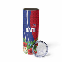 Personalized Afro-Haitians Tropical Skinny Tumbler Fleur-De-Lis Veves Motif - Wonder Print Shop