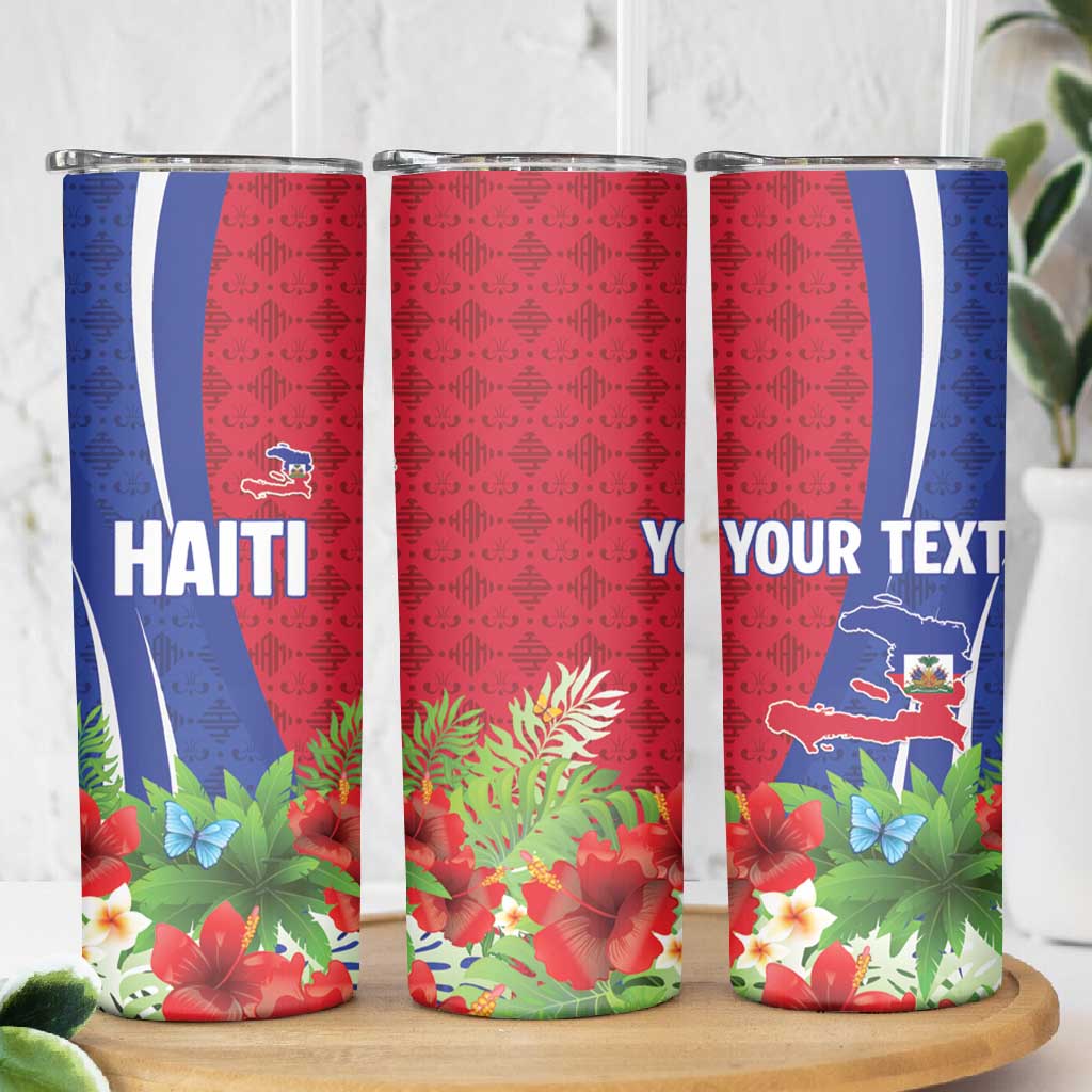 Personalized Afro-Haitians Tropical Skinny Tumbler Fleur-De-Lis Veves Motif - Wonder Print Shop