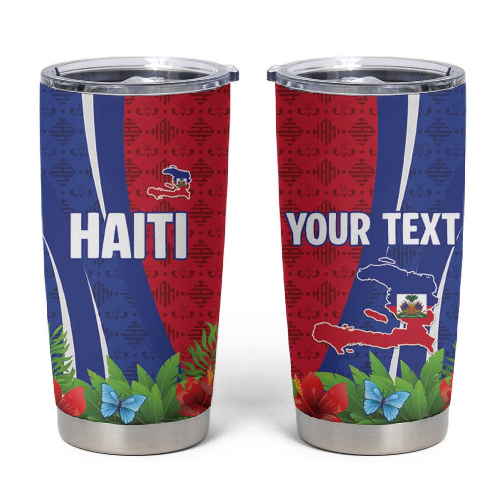 Personalized Afro-Haitians Tropical Tumbler Cup Fleur-De-Lis Veves Motif - Wonder Print Shop