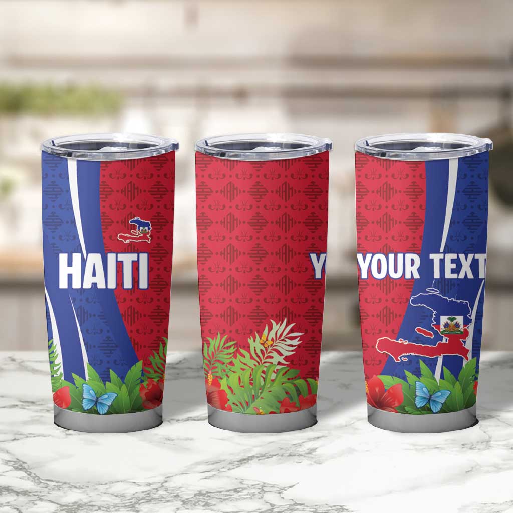 Personalized Afro-Haitians Tropical Tumbler Cup Fleur-De-Lis Veves Motif - Wonder Print Shop