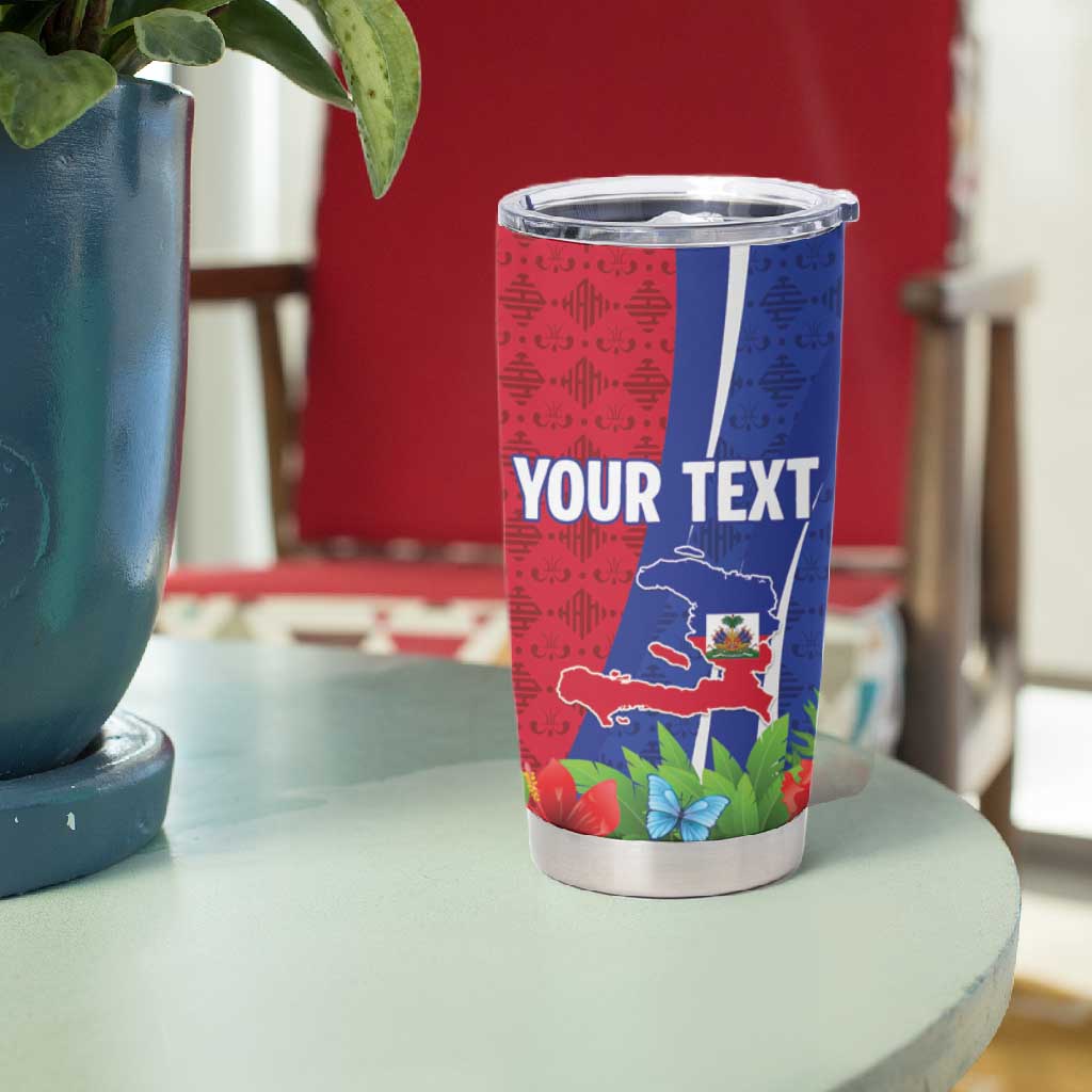 Personalized Afro-Haitians Tropical Tumbler Cup Fleur-De-Lis Veves Motif - Wonder Print Shop