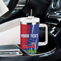 Personalized Afro-Haitians Tropical Tumbler With Handle Fleur-De-Lis Veves Motif - Wonder Print Shop
