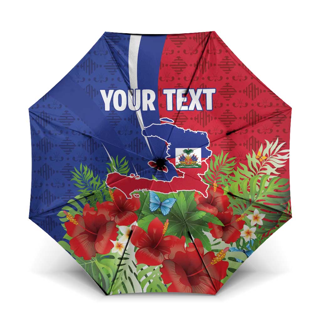Personalized Afro-Haitians Tropical Umbrella Fleur-De-Lis Veves Motif - Wonder Print Shop