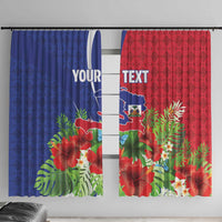 Personalized Afro-Haitians Tropical Window Curtain Fleur-De-Lis Veves Motif - Wonder Print Shop