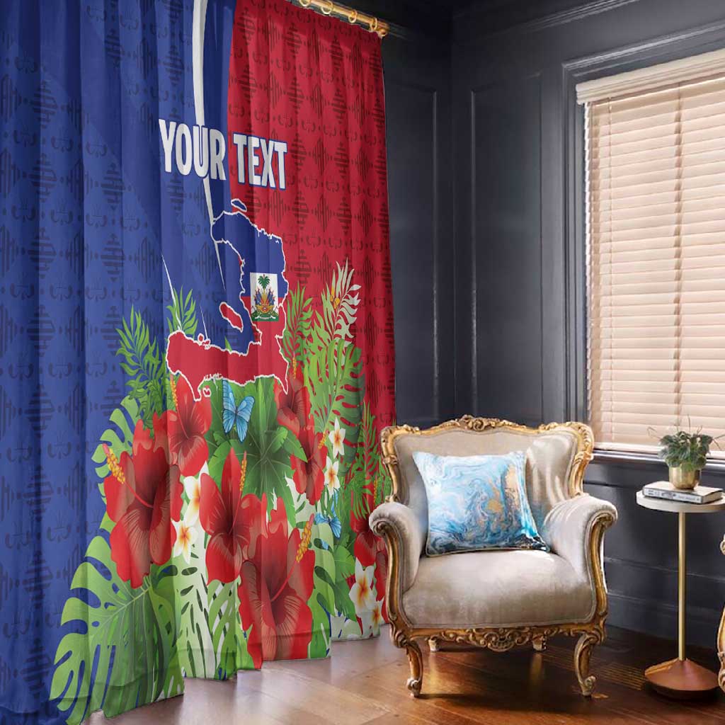 Personalized Afro-Haitians Tropical Window Curtain Fleur-De-Lis Veves Motif - Wonder Print Shop