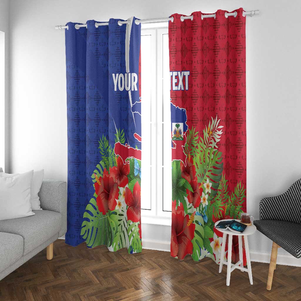 Personalized Afro-Haitians Tropical Window Curtain Fleur-De-Lis Veves Motif - Wonder Print Shop