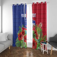 Personalized Afro-Haitians Tropical Window Curtain Fleur-De-Lis Veves Motif - Wonder Print Shop