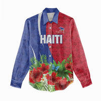 Personalized Afro-Haitians Tropical Women Casual Shirt Fleur-De-Lis Veves Motif - Wonder Print Shop