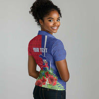 Personalized Afro-Haitians Tropical Women Polo Shirt Fleur-De-Lis Veves Motif LT18