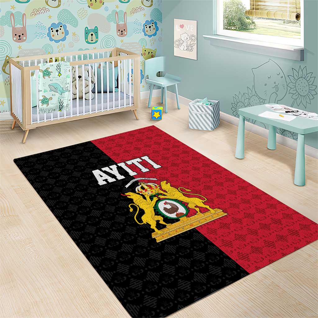 Afro-Haitians Empire of Haiti 1804-1806 Area Rug Fleur-De-Lis Veves Motif - Wonder Print Shop
