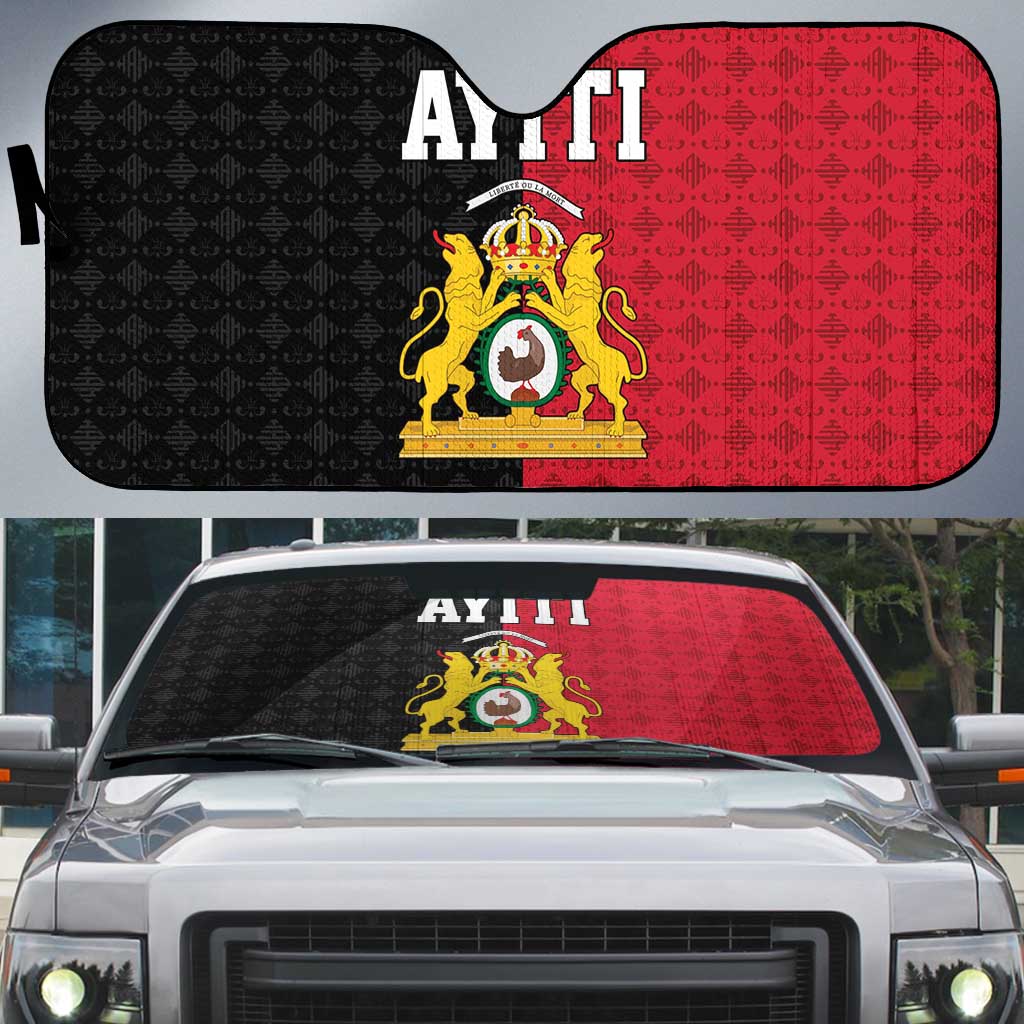 Afro-Haitians Empire of Haiti 1804-1806 Auto Sun Shade Fleur-De-Lis Veves Motif - Wonder Print Shop