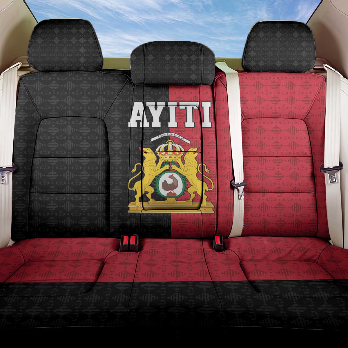 Afro-Haitians Empire of Haiti 1804-1806 Back Car Seat Cover Fleur-De-Lis Veves Motif - Wonder Print Shop