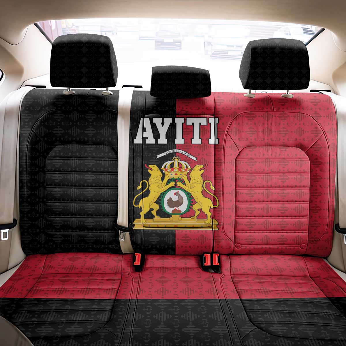 Afro-Haitians Empire of Haiti 1804-1806 Back Car Seat Cover Fleur-De-Lis Veves Motif - Wonder Print Shop