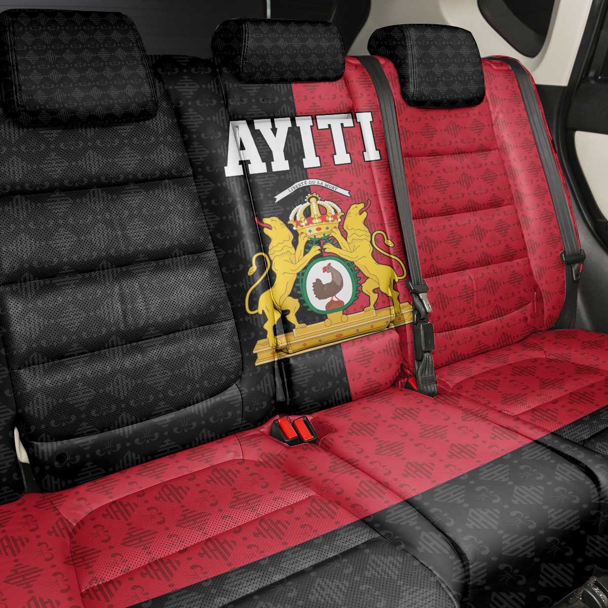 Afro-Haitians Empire of Haiti 1804-1806 Back Car Seat Cover Fleur-De-Lis Veves Motif - Wonder Print Shop