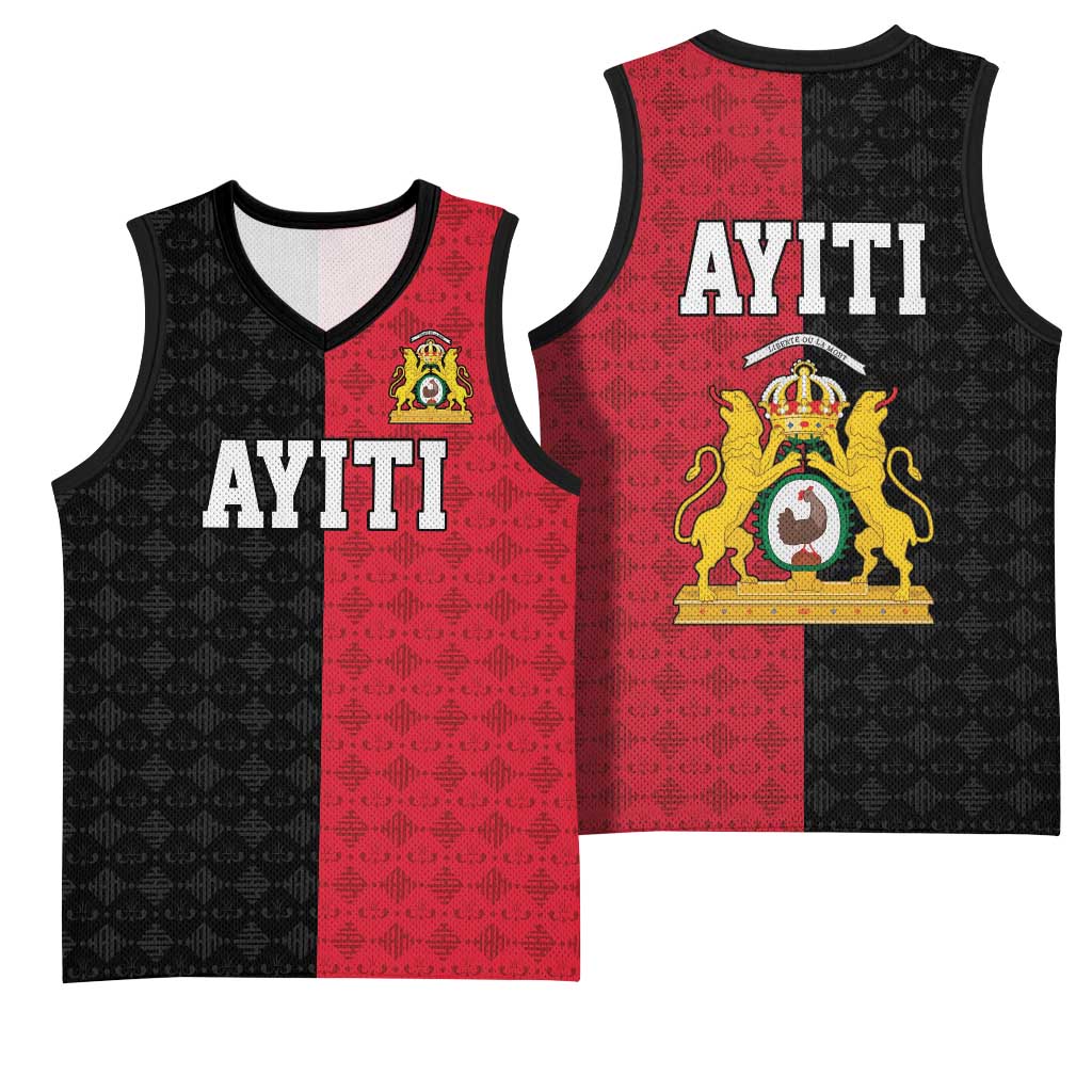 Afro-Haitians Empire of Haiti 1804-1806 Basketball Jersey Fleur-De-Lis Veves Motif - Wonder Print Shop