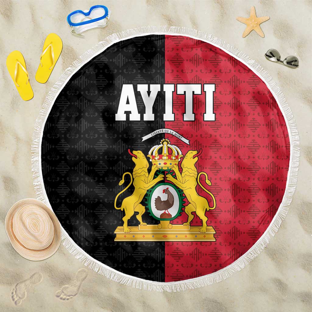 Afro-Haitians Empire of Haiti 1804-1806 Beach Blanket Fleur-De-Lis Veves Motif - Wonder Print Shop