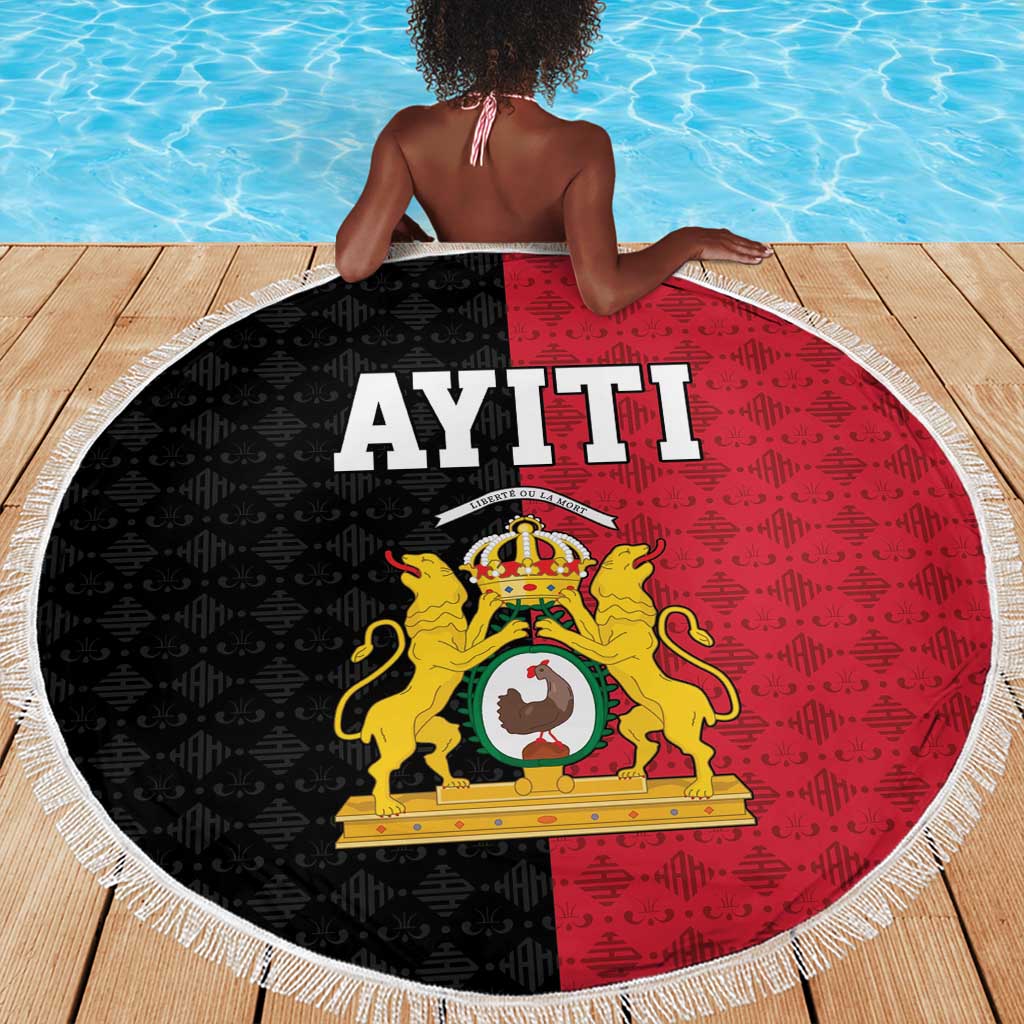 Afro-Haitians Empire of Haiti 1804-1806 Beach Blanket Fleur-De-Lis Veves Motif - Wonder Print Shop