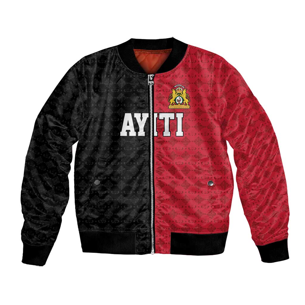 Afro-Haitians Empire of Haiti 1804-1806 Bomber Jacket Fleur-De-Lis Veves Motif - Wonder Print Shop