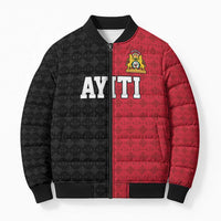 Afro-Haitians Empire of Haiti 1804-1806 Bomber Puffer Jacket Fleur-De-Lis Veves Motif - Wonder Print Shop