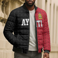 Afro-Haitians Empire of Haiti 1804-1806 Bomber Puffer Jacket Fleur-De-Lis Veves Motif - Wonder Print Shop