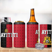 Afro-Haitians Empire of Haiti 1804-1806 4 in 1 Can Cooler Tumbler Fleur-De-Lis Veves Motif - Wonder Print Shop