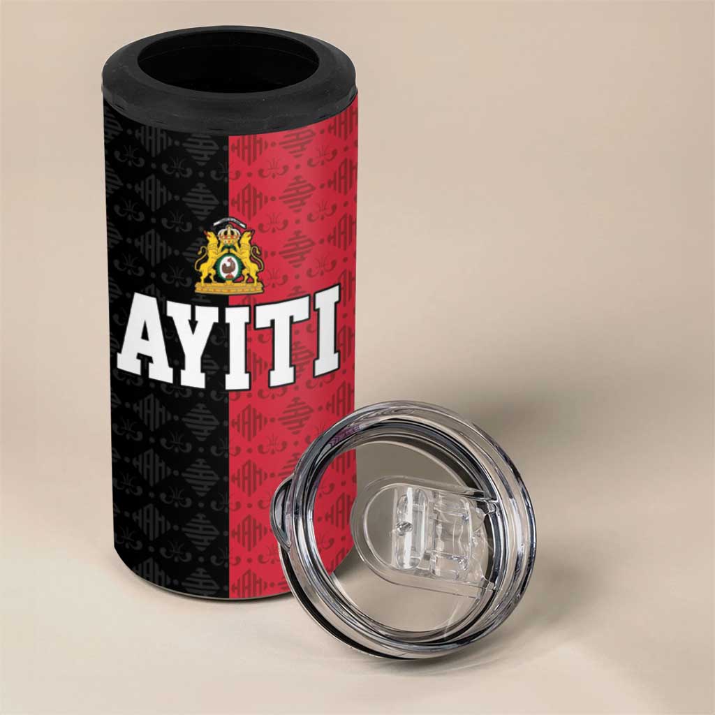 Afro-Haitians Empire of Haiti 1804-1806 4 in 1 Can Cooler Tumbler Fleur-De-Lis Veves Motif - Wonder Print Shop