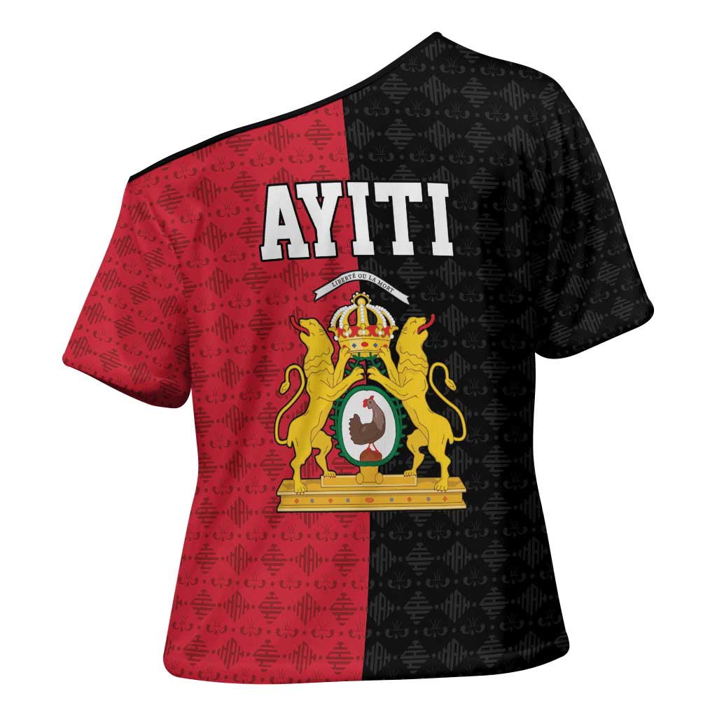 Afro-Haitians Empire of Haiti 1804-1806 Cross Shoulder Shirt Fleur-De-Lis Veves Motif - Wonder Print Shop