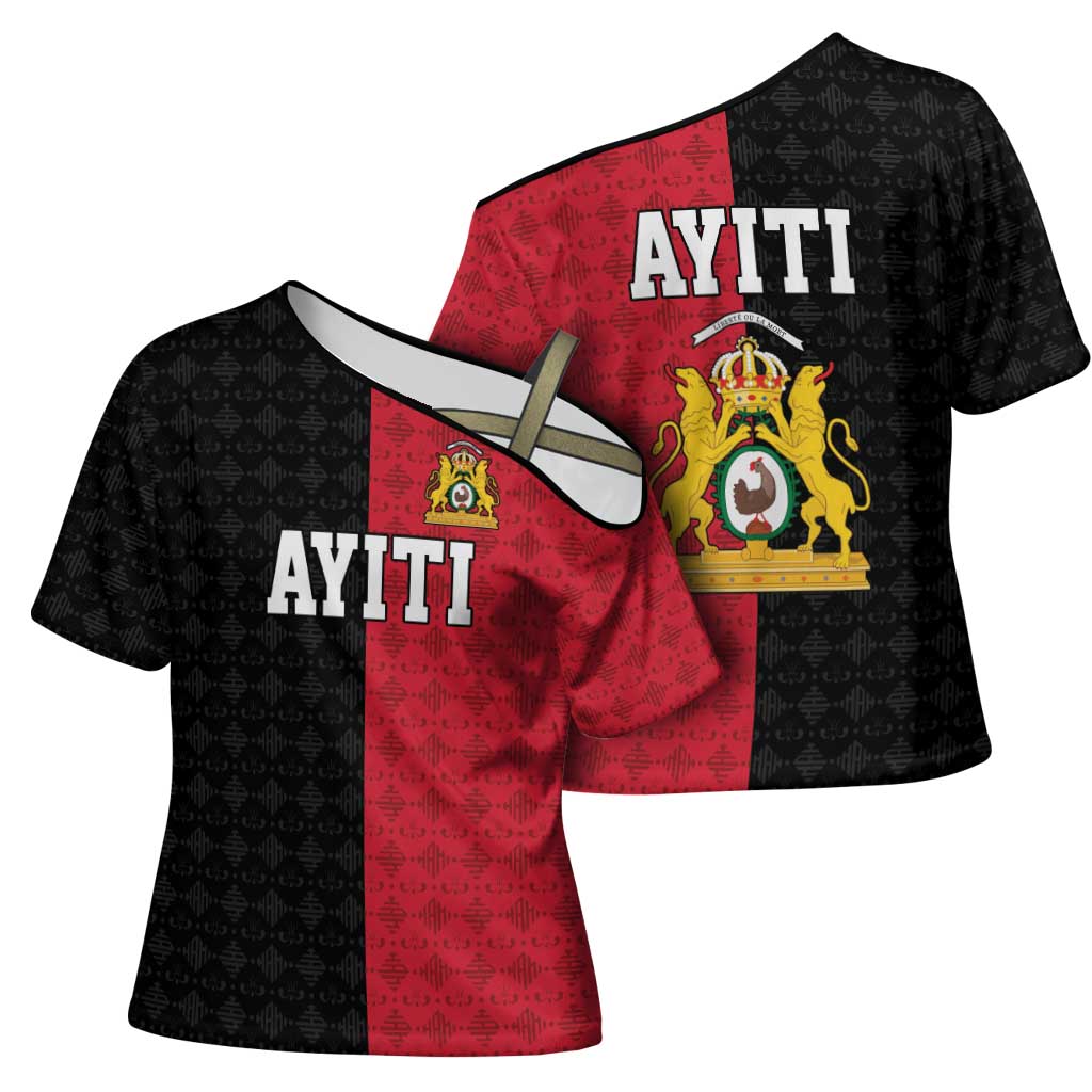 Afro-Haitians Empire of Haiti 1804-1806 Cross Shoulder Shirt Fleur-De-Lis Veves Motif - Wonder Print Shop