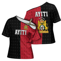 Afro-Haitians Empire of Haiti 1804-1806 Cross Shoulder Shirt Fleur-De-Lis Veves Motif - Wonder Print Shop