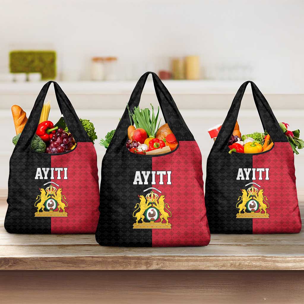 Afro-Haitians Empire of Haiti 1804-1806 Grocery Bag Fleur-De-Lis Veves Motif - Wonder Print Shop