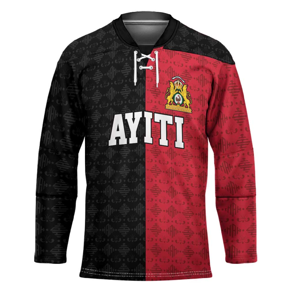Afro-Haitians Empire of Haiti 1804-1806 Hockey Jersey Fleur-De-Lis Veves Motif - Wonder Print Shop