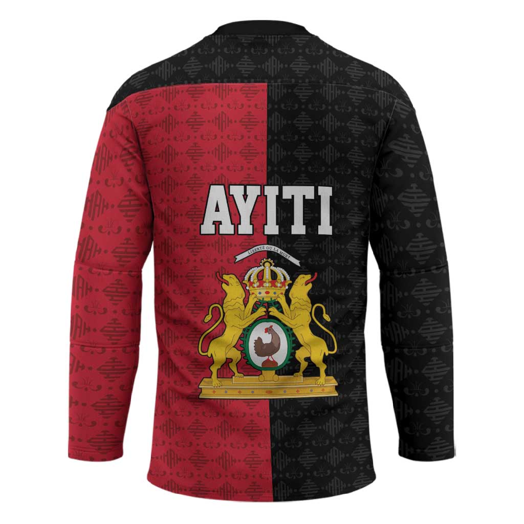 Afro-Haitians Empire of Haiti 1804-1806 Hockey Jersey Fleur-De-Lis Veves Motif - Wonder Print Shop