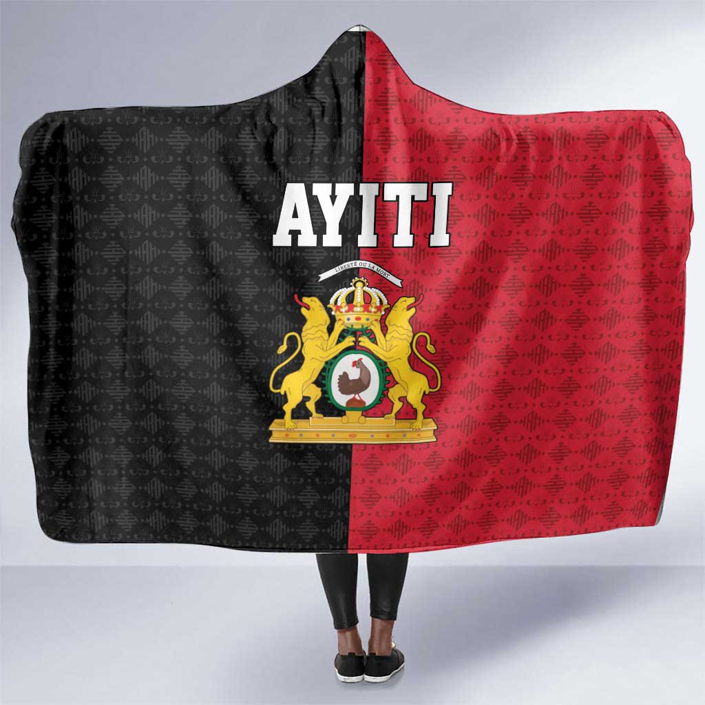 Afro-Haitians Empire of Haiti 1804-1806 Hooded Blanket Fleur-De-Lis Veves Motif - Wonder Print Shop