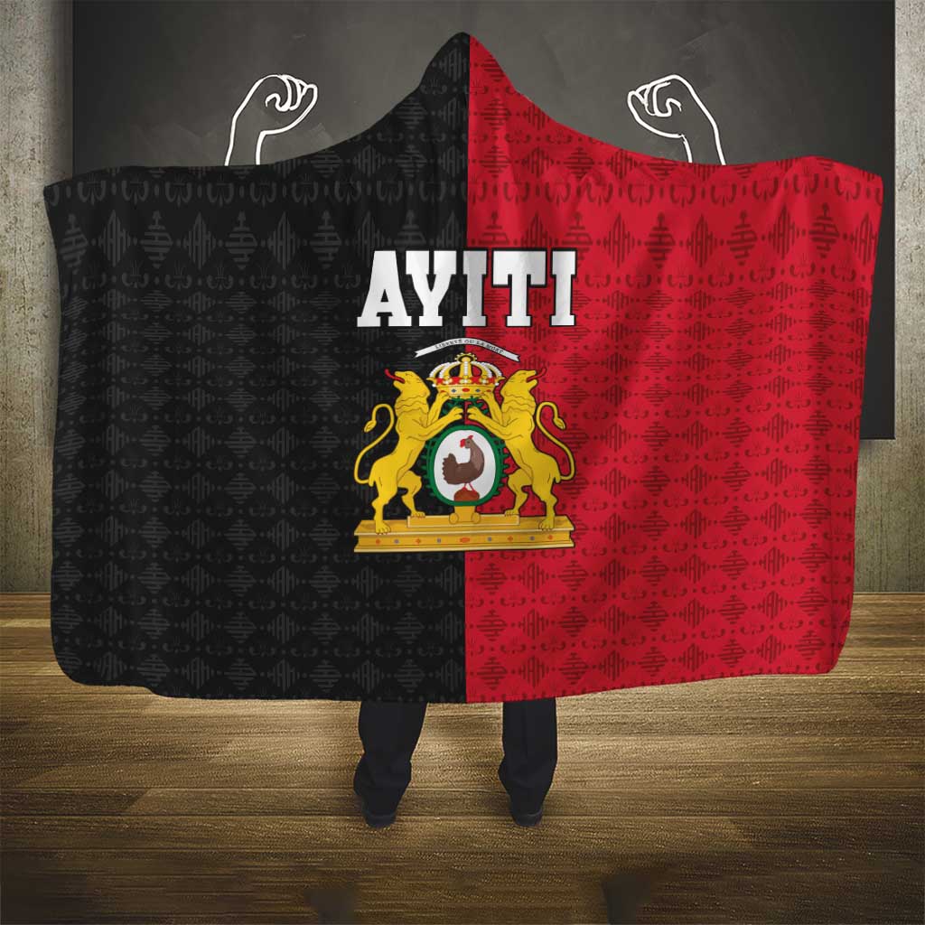 Afro-Haitians Empire of Haiti 1804-1806 Hooded Blanket Fleur-De-Lis Veves Motif - Wonder Print Shop
