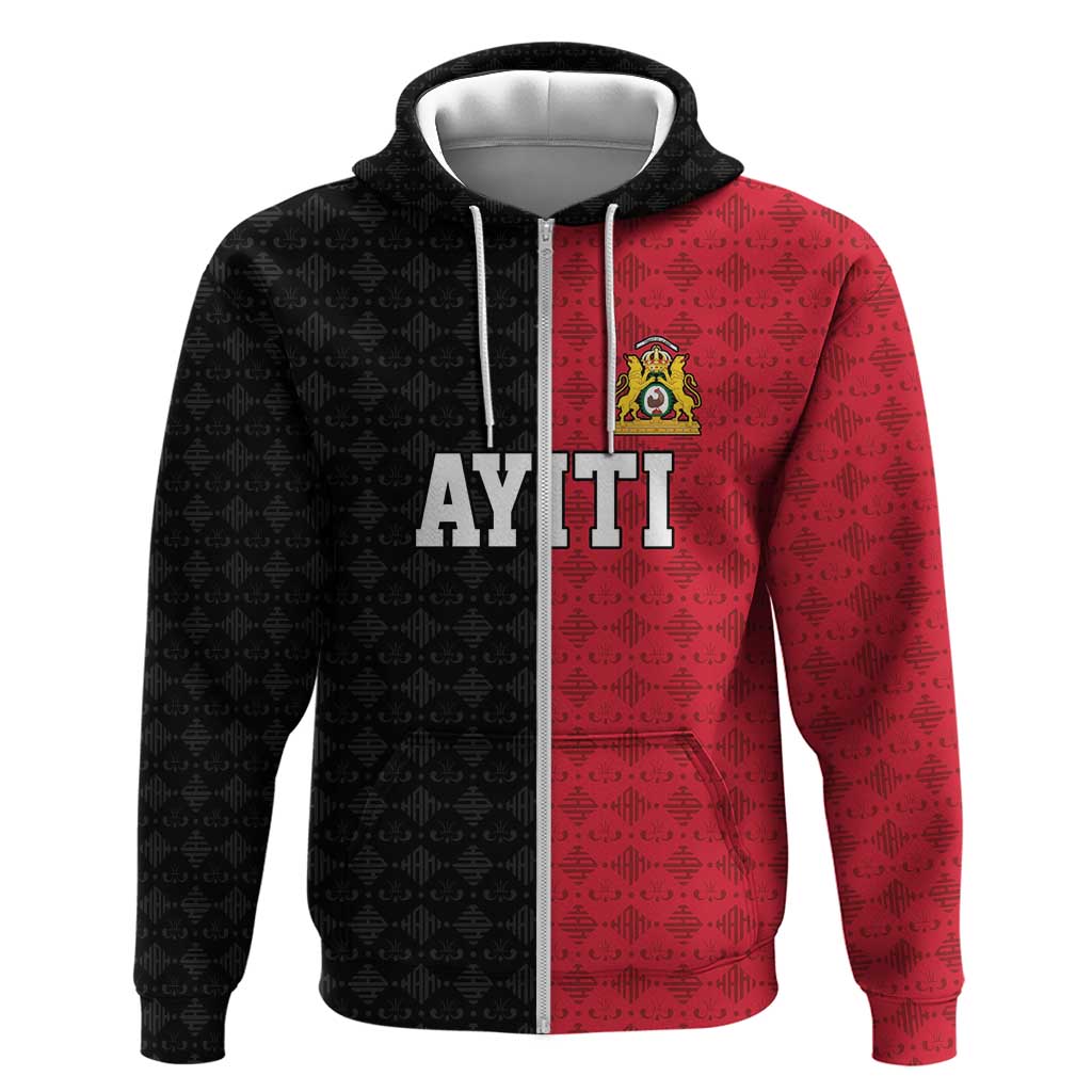 Afro-Haitians Empire of Haiti 1804-1806 Hoodie Fleur-De-Lis Veves Motif - Wonder Print Shop