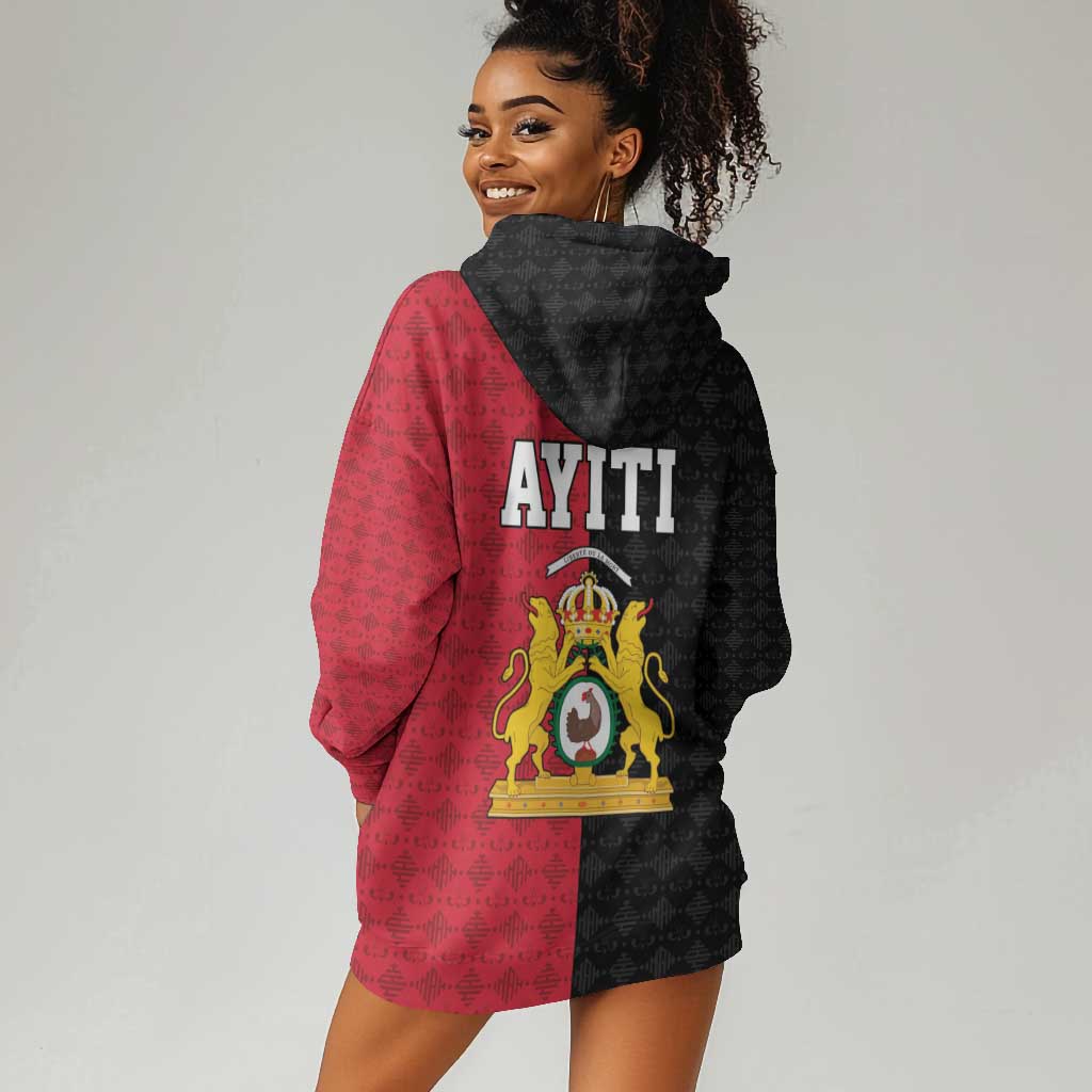 Afro-Haitians Empire of Haiti 1804-1806 Hoodie Dress Fleur-De-Lis Veves Motif - Wonder Print Shop