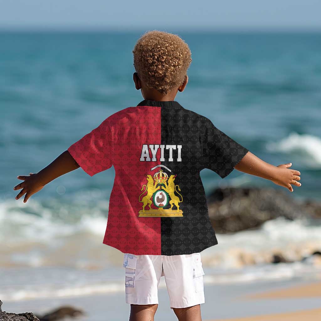 Afro-Haitians Empire of Haiti 1804-1806 Kid Hawaiian Shirt Fleur-De-Lis Veves Motif LT18