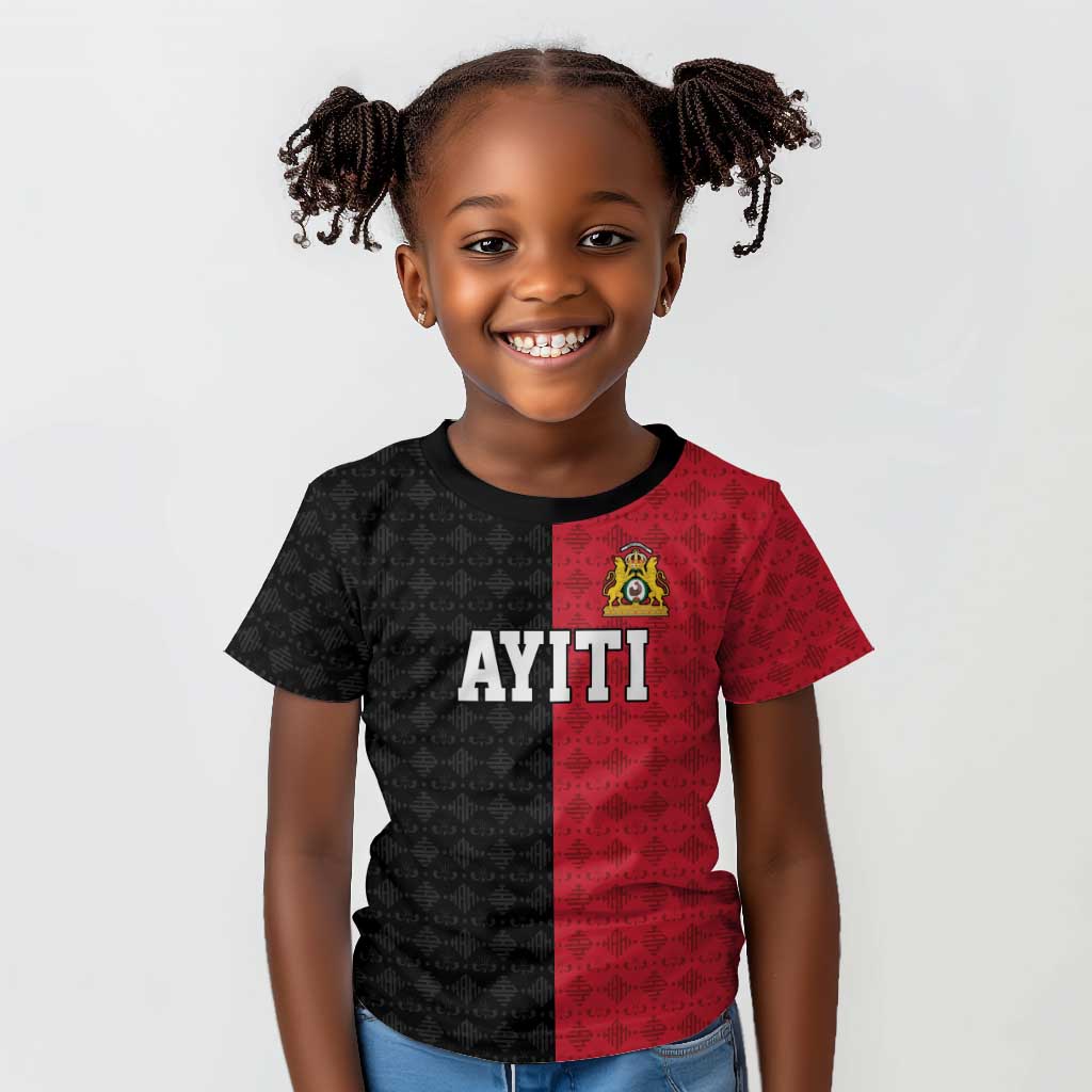 Afro-Haitians Empire of Haiti 1804-1806 Kid T shirt Fleur-De-Lis Veves Motif LT18