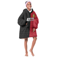 Afro-Haitians Empire of Haiti 1804-1806 Kid Wearable Blanket Hoodie Fleur-De-Lis Veves Motif - Wonder Print Shop