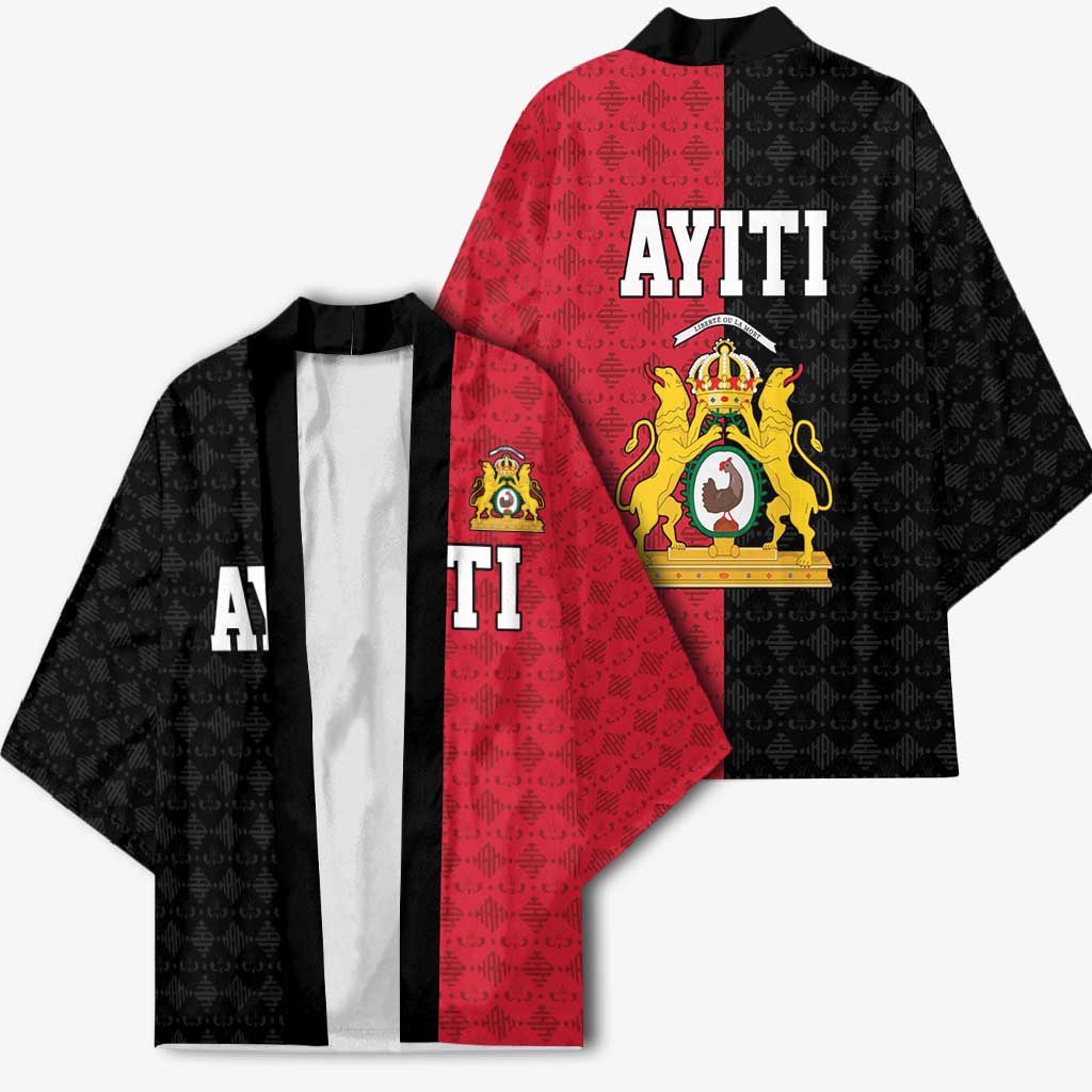 Afro-Haitians Empire of Haiti 1804-1806 Kimono Fleur-De-Lis Veves Motif - Wonder Print Shop