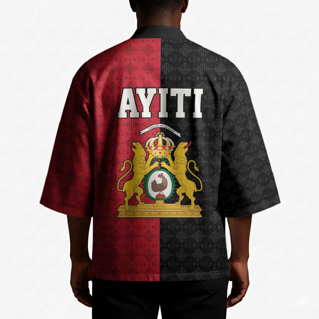 Afro-Haitians Empire of Haiti 1804-1806 Kimono Fleur-De-Lis Veves Motif - Wonder Print Shop